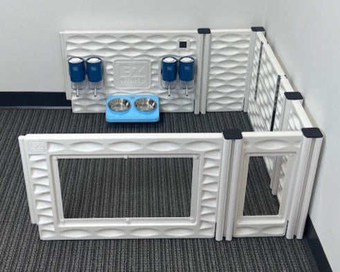 EZwhelp Pet Room Add-On Set with Two Water Dispensers and Bowl Area for Pets