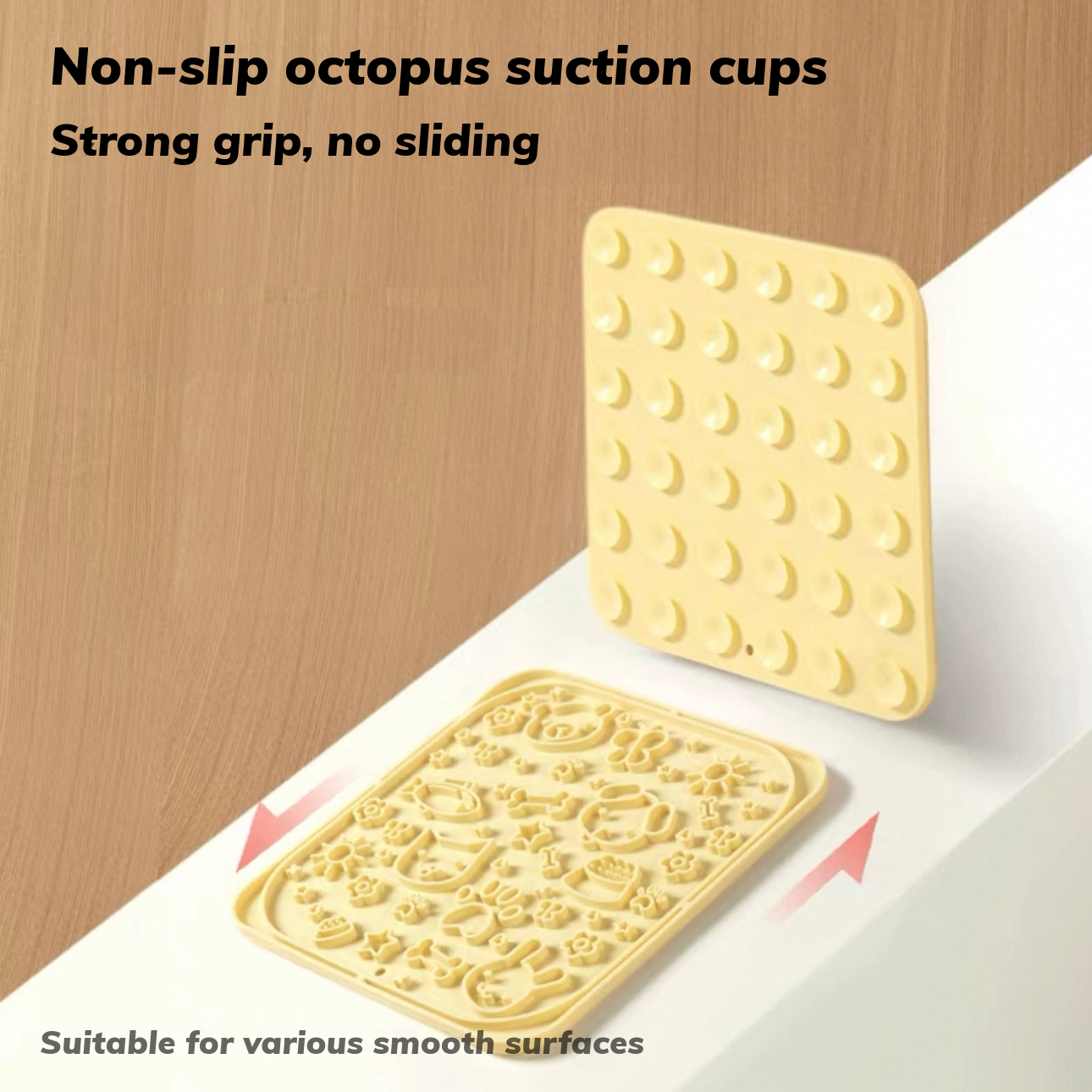 MangoPets Dog Lick Mat with non-slip octopus suction cups for pet slow feeding mat use
