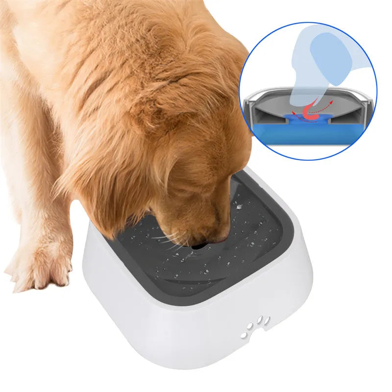 Pet Zen - 1.5L Cat Dog Water Bowl Carried Floating Bowl Anti-Overflow - 0