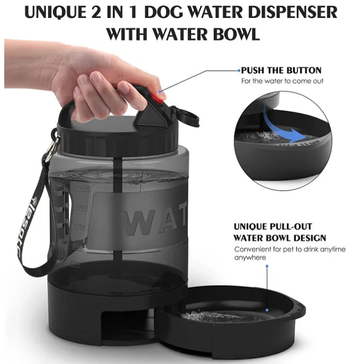 Pet Zen - 2.2L Dog Kettle Large Capacity Drinking Water Bottle Outdoor - 0