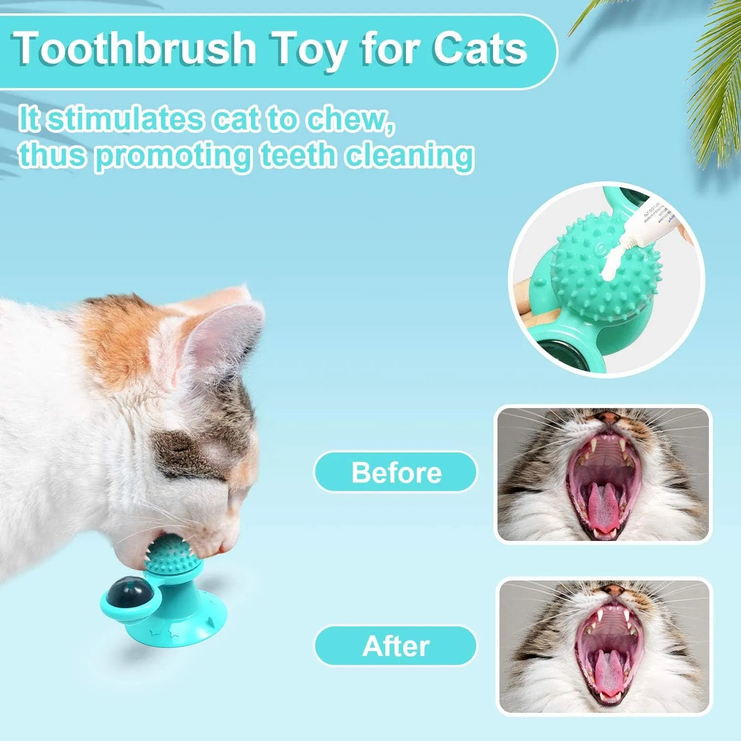 Pet Zen - Animal Doll  Stuffed Cat Pet  Catnip Grass Toy Interactive Windmill Cat Toys With Catnip  Cat Toys For Indoor Ca...
