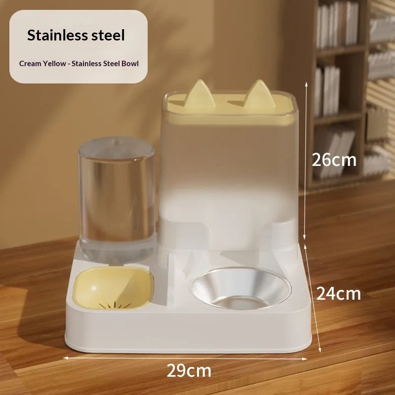 Pet Zen - Automatic Cat Food Feeder And Water Dispenser Combo Bowl For - Auto Feeders