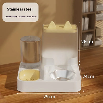 Pet Zen - Automatic Cat Food Feeder And Water Dispenser Combo Bowl For - Auto Feeders