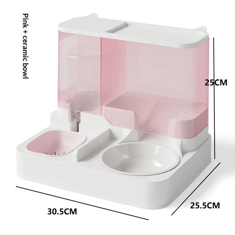 Pet Zen - Automatic Feeder And Water Fountain Combo Cat Food Bowl - 0