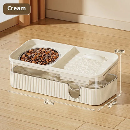 Pet Zen - Automatic Filtration And Circulation Large-capacity Cat Feeding And Drinking Water Dispenser - Pet Bowls & Feeders