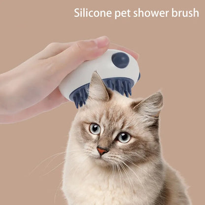 Pet Zen - Bathroom Silicone Pet Cat And Dog Shower Soft Bristled Brush Panda Shape Pet Soft Massage Bath Brush Pet Bathing...