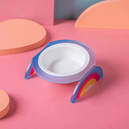 Pet Zen - Cat Bowl Ceramic Double Bowl Water Bowl Grain Bowl High Leg Pet Bowl - Bowls