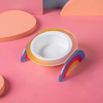 Pet Zen - Cat Bowl Ceramic Double Bowl Water Bowl Grain Bowl High Leg - Bowls