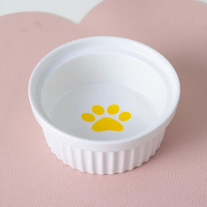 Pet Zen - Cat Bowl Ceramic Double Bowl Water Bowl Tall Diagonal Pet - 0