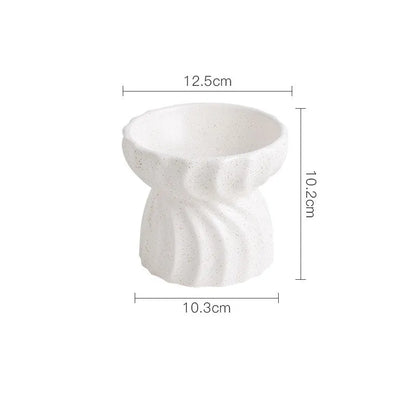 Pet Zen - Cat Bowl Ceramic Food Basin Pet High Feet Anti-Tipping - Bowls