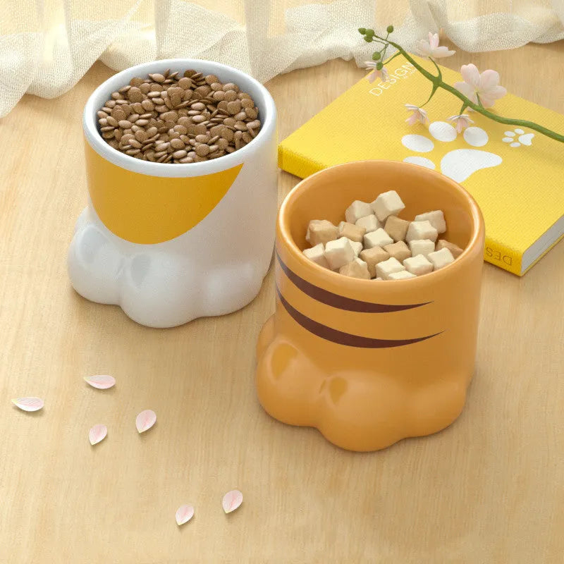 Pet Zen - Cat Bowl Ceramic High Foot Protection Cervical Spine Large Caliber Basin - 0
