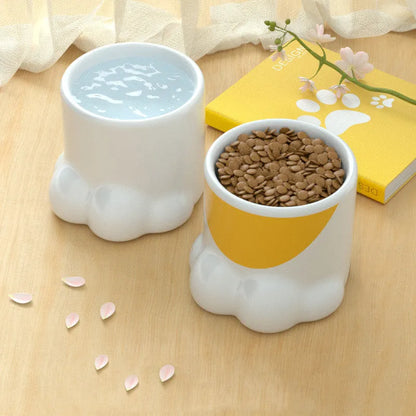 Pet Zen - Cat Bowl Ceramic High Foot Protection Cervical Spine Large Caliber Basin - Bowls