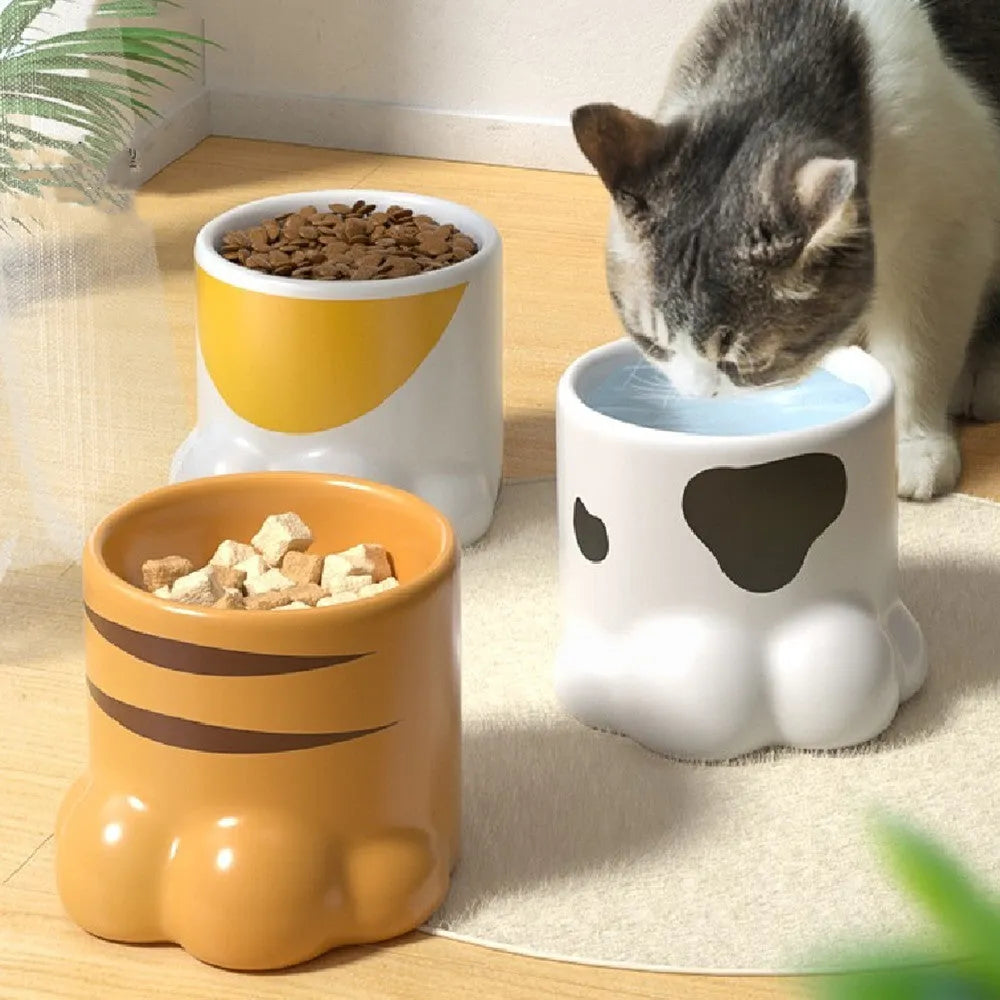 Pet Zen - Cat Bowl Ceramic High Foot Protection Cervical Spine Large - Bowls