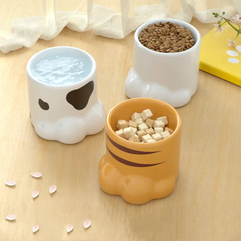 Pet Zen - Cat Bowl Ceramic High Foot Protection Cervical Spine Large - Bowls