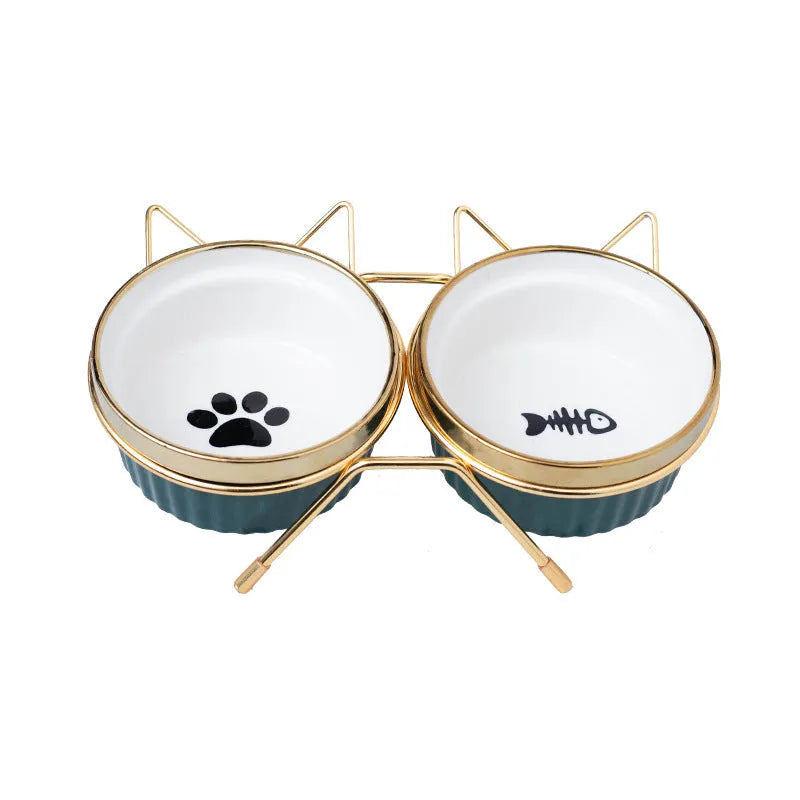 Pet Zen - Cat Bowl Cervical Spine Protection Anti-tumble Double Bowl - 0