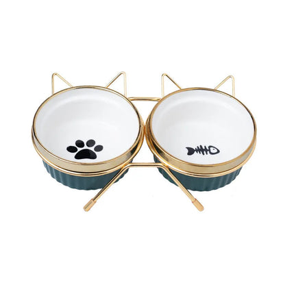 Pet Zen - Cat Bowl Cervical Spine Protection Anti-tumble Double Bowl - 0