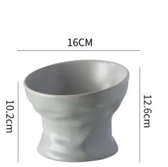 Pet Zen - Cat Bowl High Ceramic Protection Cervical Spine Dog Food Basin - Bowls
