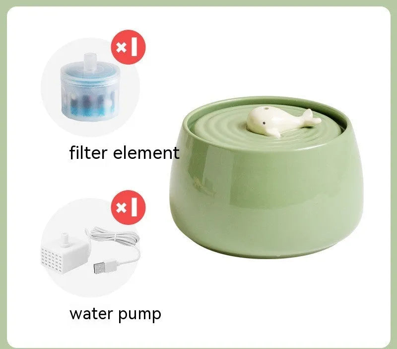 Pet Zen - Cat Ceramic Automatic Circulation Filtration Water Dispenser - 0