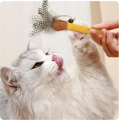 Pet Zen - Cat Chew Sticks Catnip Chew Toys With Feather Funny Cat - 4
