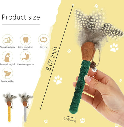 Pet Zen - Cat Chew Sticks Catnip Chew Toys With Feather Funny Cat - 4