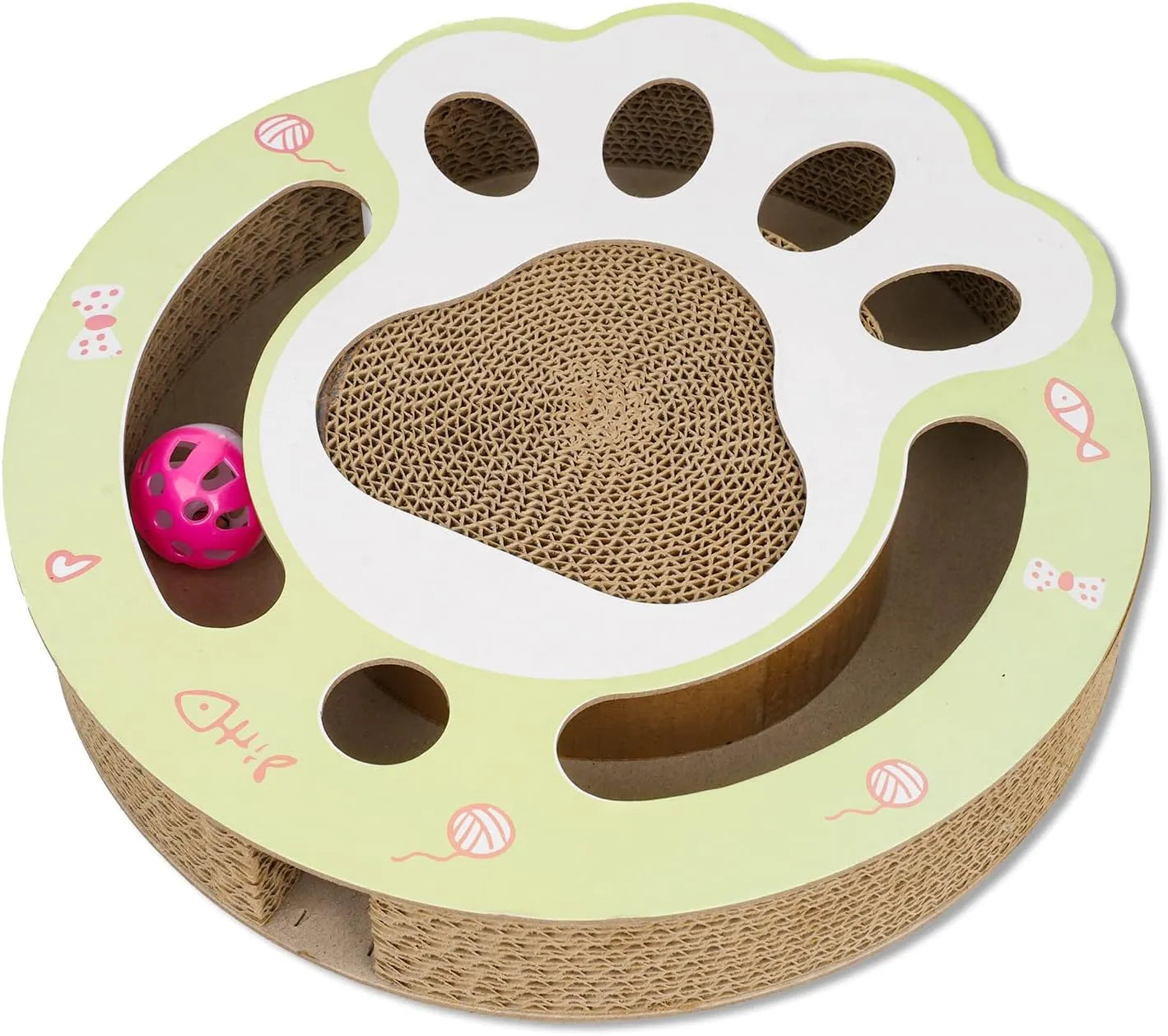 Pet Zen - Cat Claw Scratch Pad Cat Round Cat Scratcher Cardboard Toys - 4