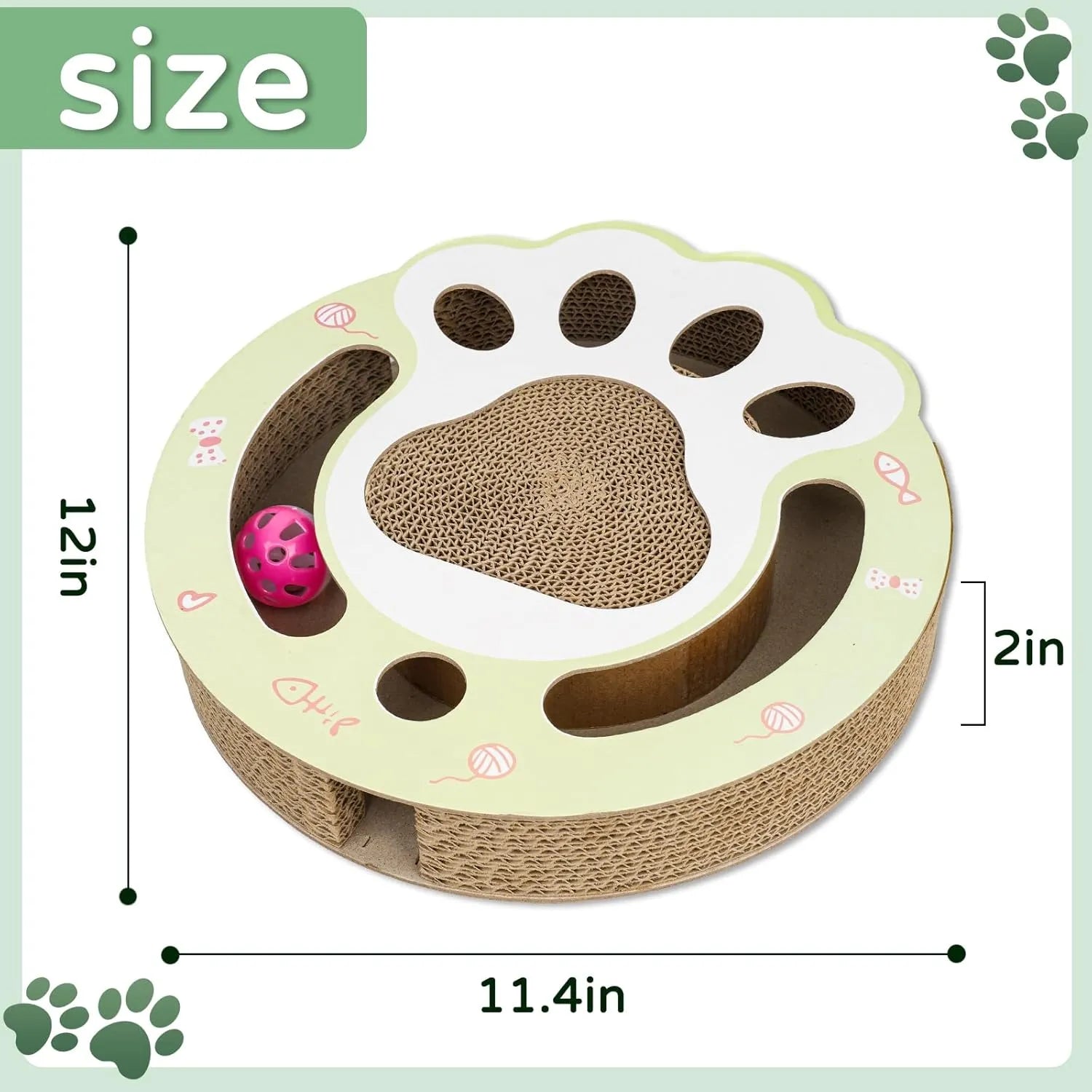 Pet Zen - Cat Claw Scratch Pad Cat Round Cat Scratcher Cardboard Toys - 4