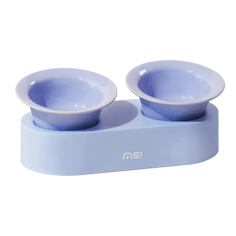 Pet Zen - Cat Dog Ceramic Double Bowl - Pet Bowls & Feeders