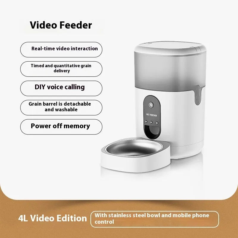 Pet Zen - Cat Food Automatic Timing Feeder Video Interactive Pet Cat Feeder - 0