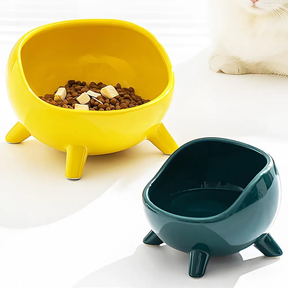 Pet Zen - Cat Food Bowl For Cats And Small Dog  Four-Legs Ceramic Cat - 4