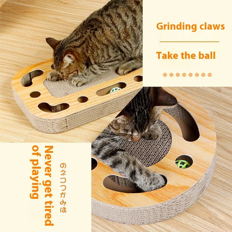Pet Zen - Cat Scratch Board Round Ball Grinding Claw Toy - Cat Scratching