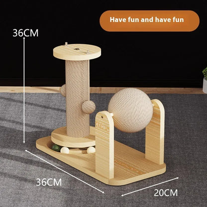 Pet Zen - Cat Scratch Board Toy Turntable Cat Teasing Ball Self-Hi Relieving Stuffy-shaped Baby Cat Suit Pet Supplies - Ca...