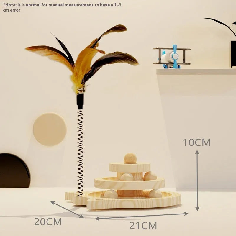 Pet Zen - Cat Scratch Board Toy Turntable Cat Teasing Ball Self-Hi Relieving Stuffy-shaped Baby Cat Suit Pet Supplies - Ca...