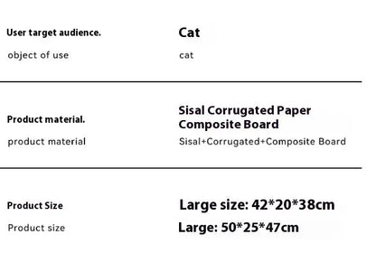 Pet Zen - Cat Scratch Board Wear-resistant Non-dandruff Vertical Sisal Scratch-resistant Self-Hi Relieving Stuffy Scratchi...