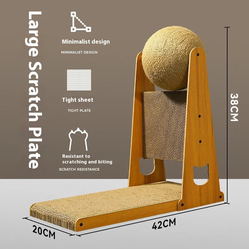Pet Zen - Cat Scratch Board Wear-resistant Non-dandruff Vertical Sisal Scratch-resistant Self-Hi Relieving Stuffy Scratchi...