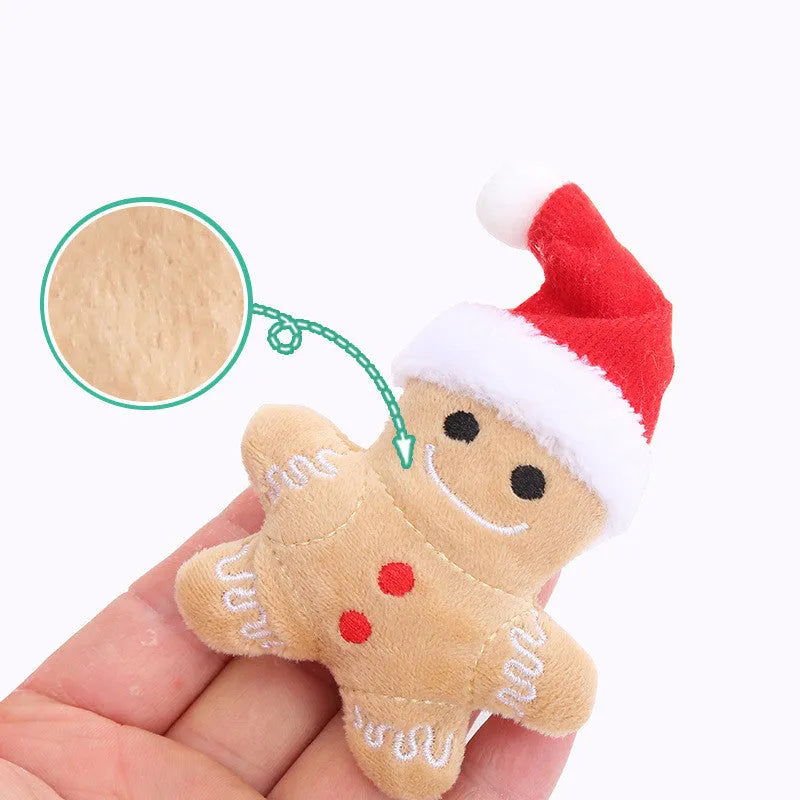 Pet Zen - Cat Toy Christmas Hat Gingerbread Man - 0