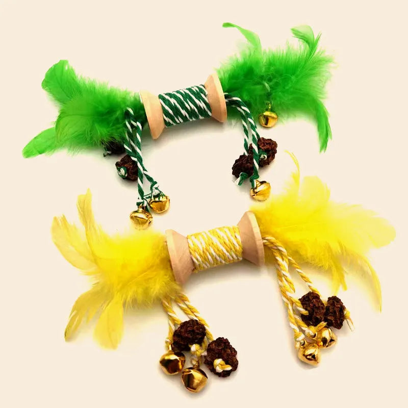 Pet Zen - Cat Toys Colored Feathers Galls Fruit Bells Combination Inflated Ego Interactive Molars Gnawing Cat Supplies - 4