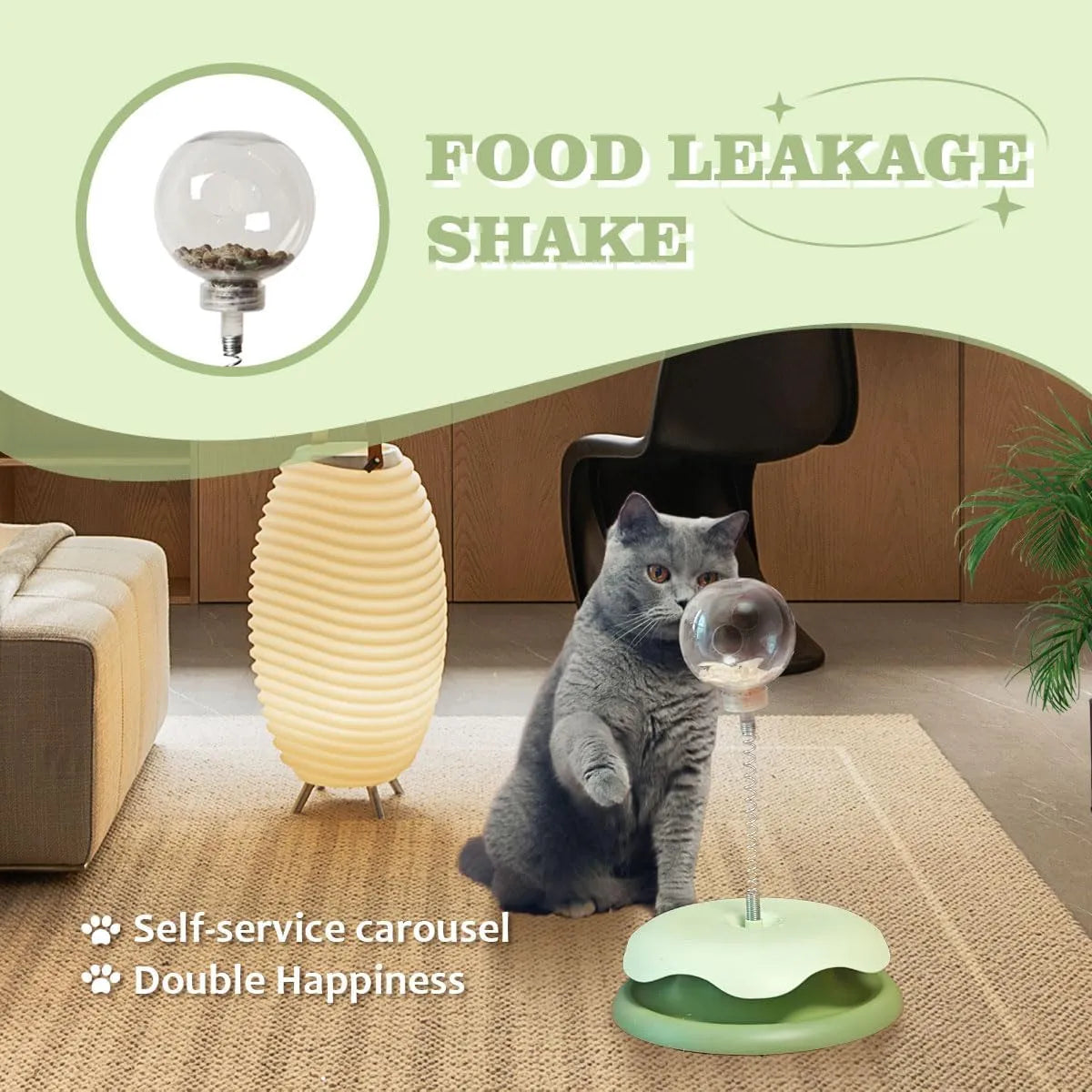 Pet Zen - Cat Treat Dispenser Toy With Track Ball Leakage Design - 4