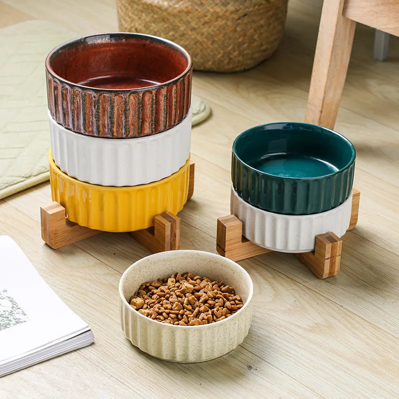 Pet Zen - Ceramic Anti Overturning And Exquisite Protection Of Cervical Vertebrae Pet Bowl - 0