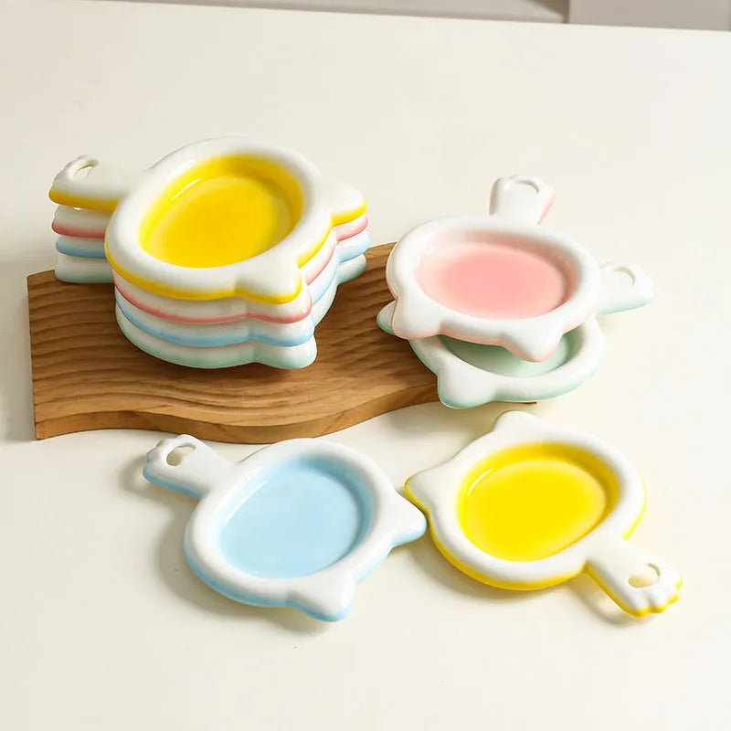 Pet Zen - Ceramic Cat Bowl Cat Plate Snack Bowl Rice Bowl Dinner Plate Cat Food Bowl Pet Plate Shallow Mouth Bowl - 4