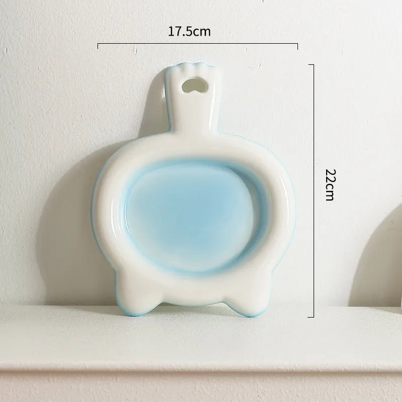 Pet Zen - Ceramic Cat Bowl Cat Plate Snack Bowl Rice Bowl Dinner Plate Cat Food Bowl Pet Plate Shallow Mouth Bowl - Cat Bo...