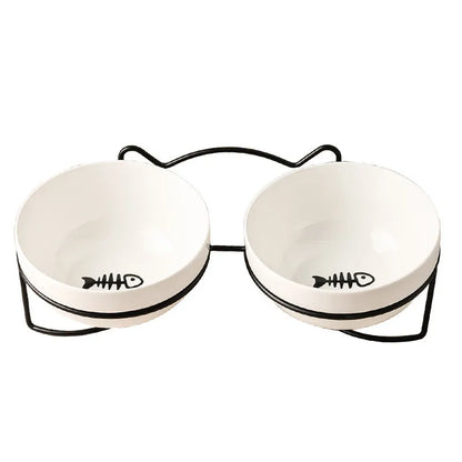 Pet Zen - Ceramic Cat Bowl Food Basin Dog Drinking Water - Cat Bowls & Feeders