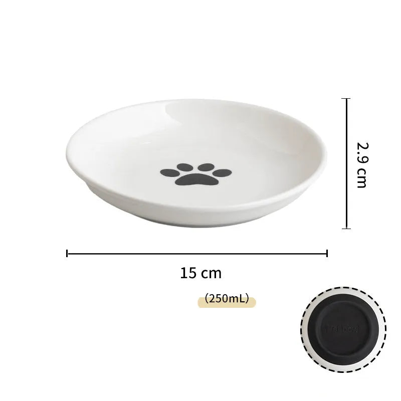 Pet Zen - Ceramic Cat Food Bowls Whisker Friendly Cat Bowls With Nonslip Silicone Bottom Cat Food Dishes For Food And Wate...