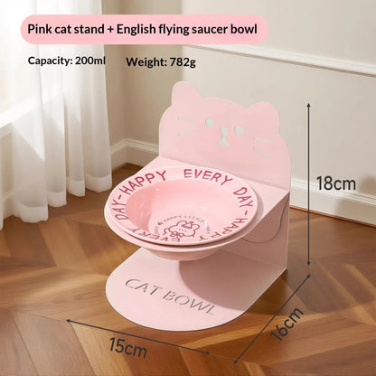 Pet Zen - Ceramic Cat Food Cat Magnetic High-legged Cat Bowl Stand Cat Food Bowl Cervical Spine Protection Dog Bowl - Cat ...
