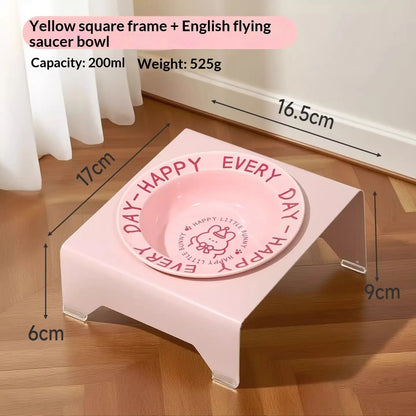 Pet Zen - Ceramic Cat Food Cat Magnetic High-legged Cat Bowl Stand Cat Food Bowl Cervical Spine Protection Dog Bowl - Cat ...
