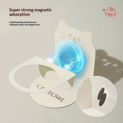 Pet Zen - Ceramic Cat Food Cat Magnetic High-legged Cat Bowl Stand Cat Food Bowl Cervical Spine Protection Dog Bowl - Cat ...