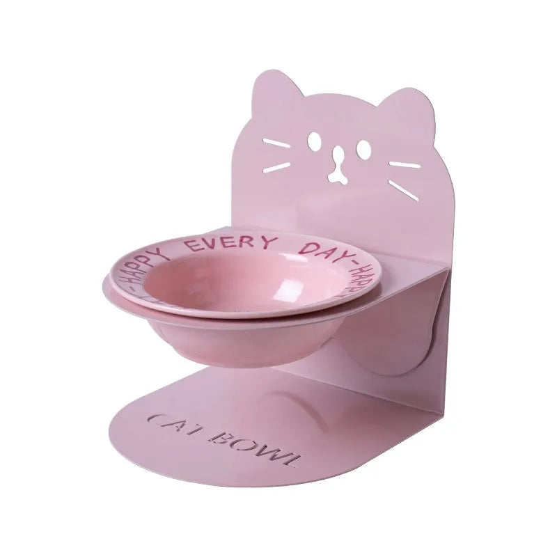 Pet Zen - Ceramic Cat Food Cat Magnetic High-legged Cat Bowl Stand Cat Food Bowl Cervical Spine Protection Dog Bowl - Cat ...