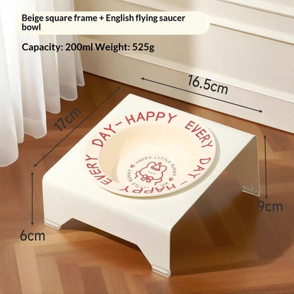 Pet Zen - Ceramic Cat Food Cat Magnetic High-legged Cat Bowl Stand Cat Food Bowl Cervical Spine Protection Dog Bowl - Cat ...
