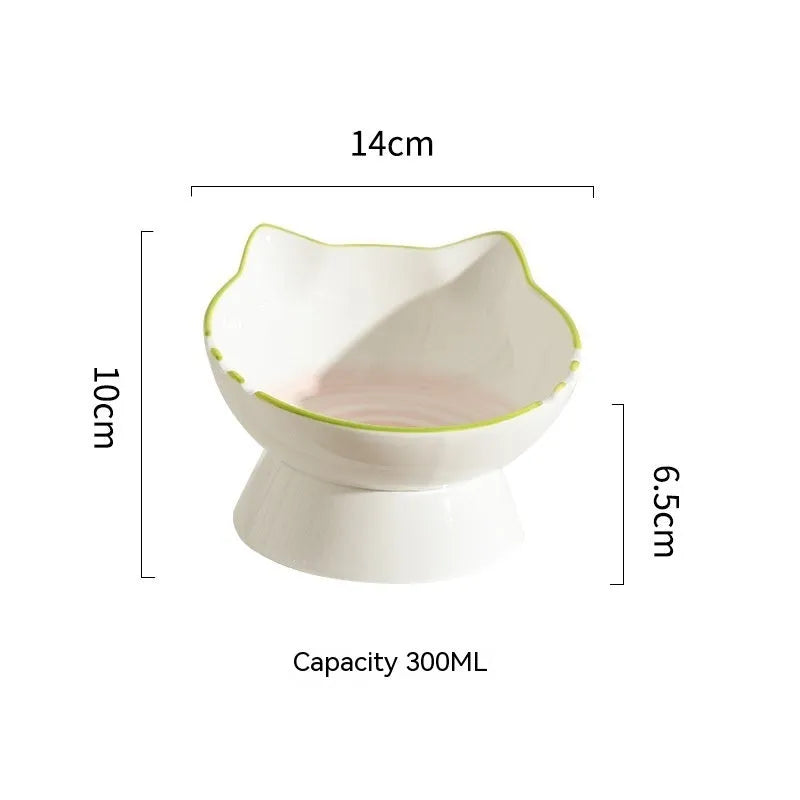 Pet Zen - Ceramic Cervical Support Cat Food Bowl - Bowls