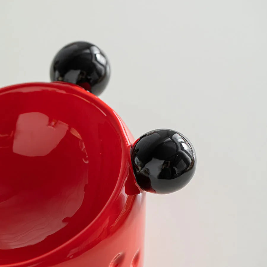 Pet Zen - Ceramic High-footed Pet Cat Bowl With Neck Protection, Double Bowl Anti-spill Food And Water Dish For Cats And D...