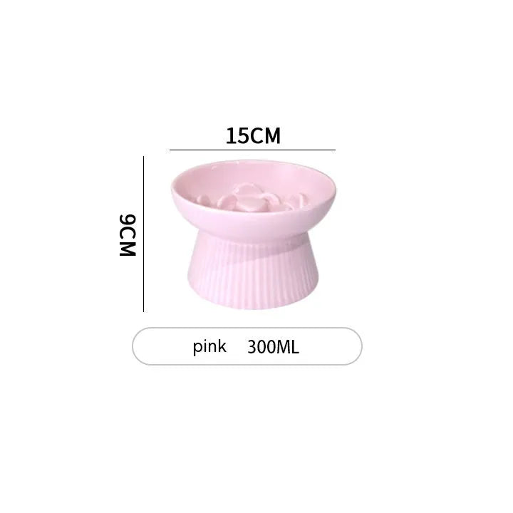 Pet Zen - Ceramic Pet Cat Bowl Dog Bowl Anti-choke And Slow Food - Bowls